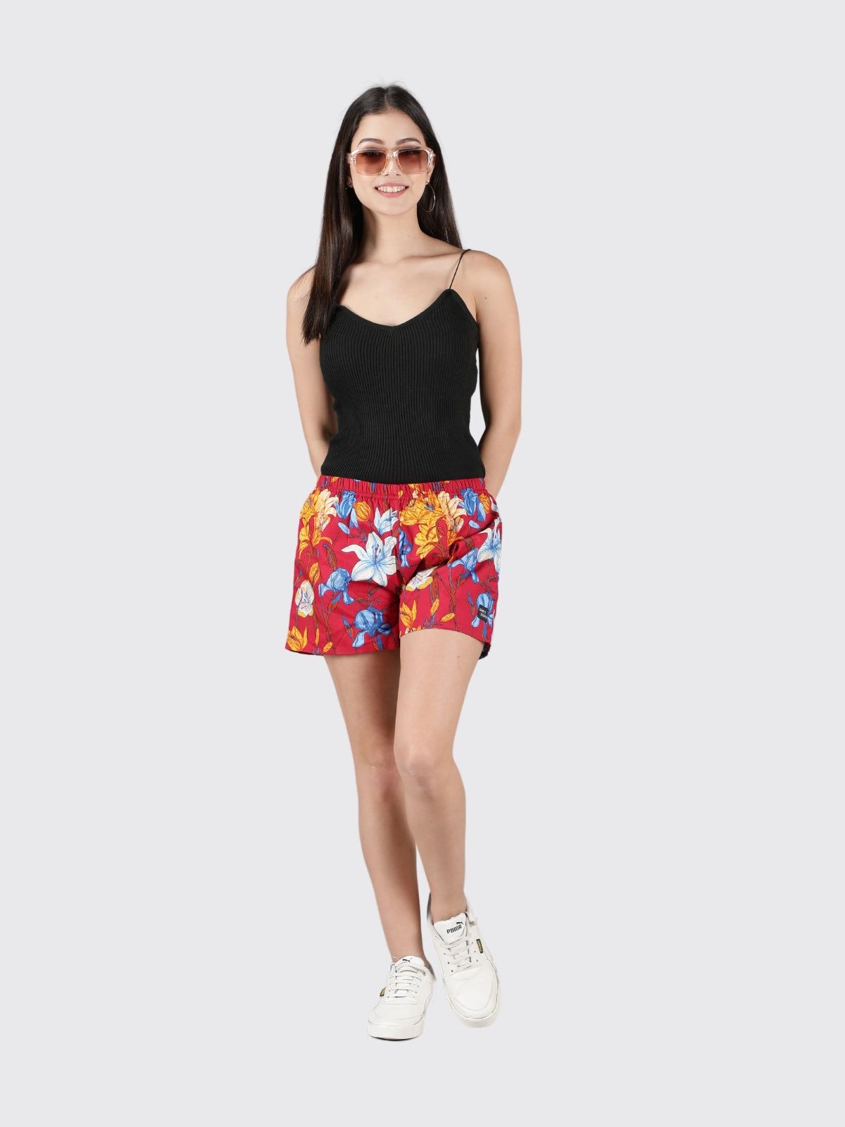 Red Floral Womens Boxers