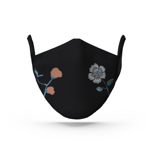 Black Floral Face Mask