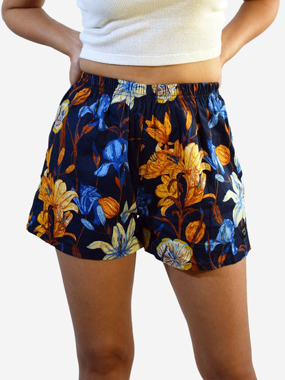 Blue Floral Womens Boxers