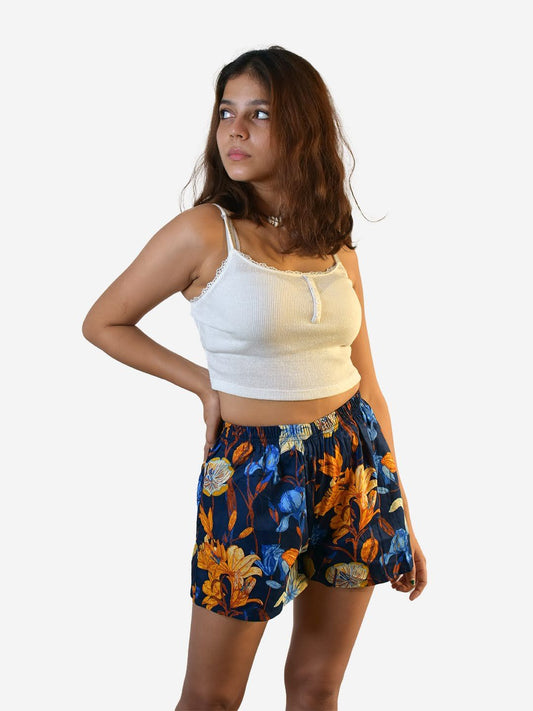 Blue Floral Womens Boxers
