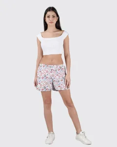 White Nautical Womens Boxers. Whats Down women's printed cotton poplin boxers