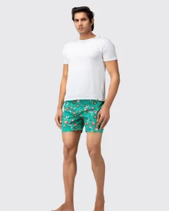 Green Musical Mens Boxers. Whats Down men's printed cotton poplin boxers