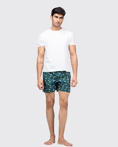 Green Galaxy Mens Boxers. Whats Down men's printed cotton poplin boxers