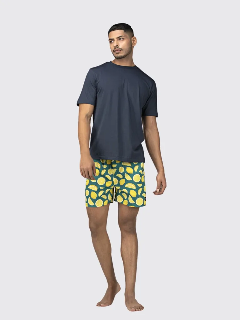 Green Lemon Mens Boxers. Whats Down men's printed cotton poplin boxers