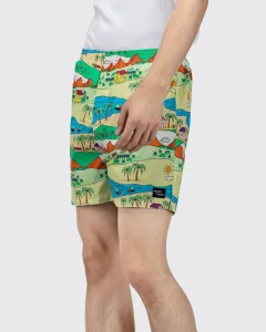 Multicolour Childhood Scenery Mens Boxers. Whats Down men's printed cotton poplin boxers, print close-up