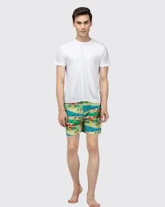 Multicolour Childhood Scenery Mens Boxers. Whats Down men's printed cotton poplin boxers