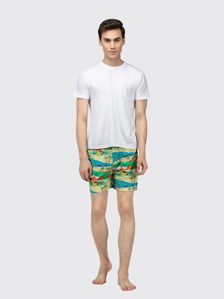 Multicolour Childhood Scenery Mens Boxers. Whats Down men's printed cotton poplin boxers