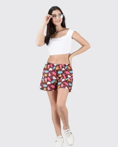 Maroon Umbrella Womens Boxers. Whats Down women's printed cotton poplin boxers, print close-up