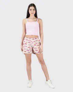 Peach Spot the Panda Womens Boxers. Whats Down women's printed cotton poplin boxers