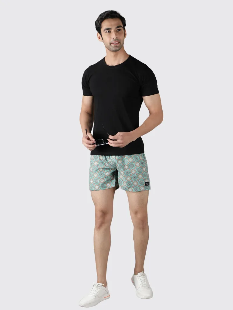 Green Dynasty Mens Boxers. Whats Down men's printed cotton poplin boxers
