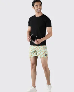 Green Sher Khan Mens Boxers. Whats Down men's printed cotton poplin boxers