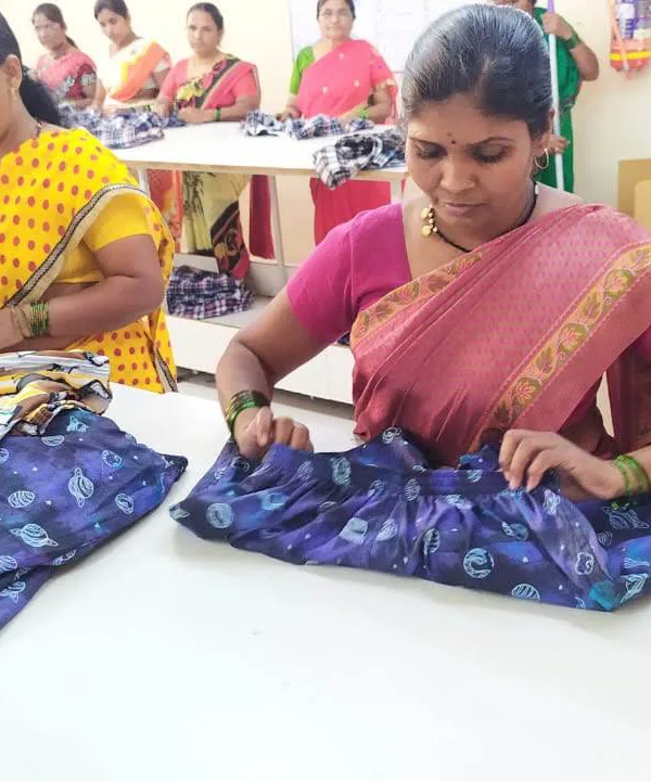 Whats Down boxers being stitched at our workshop in India. Photo 2