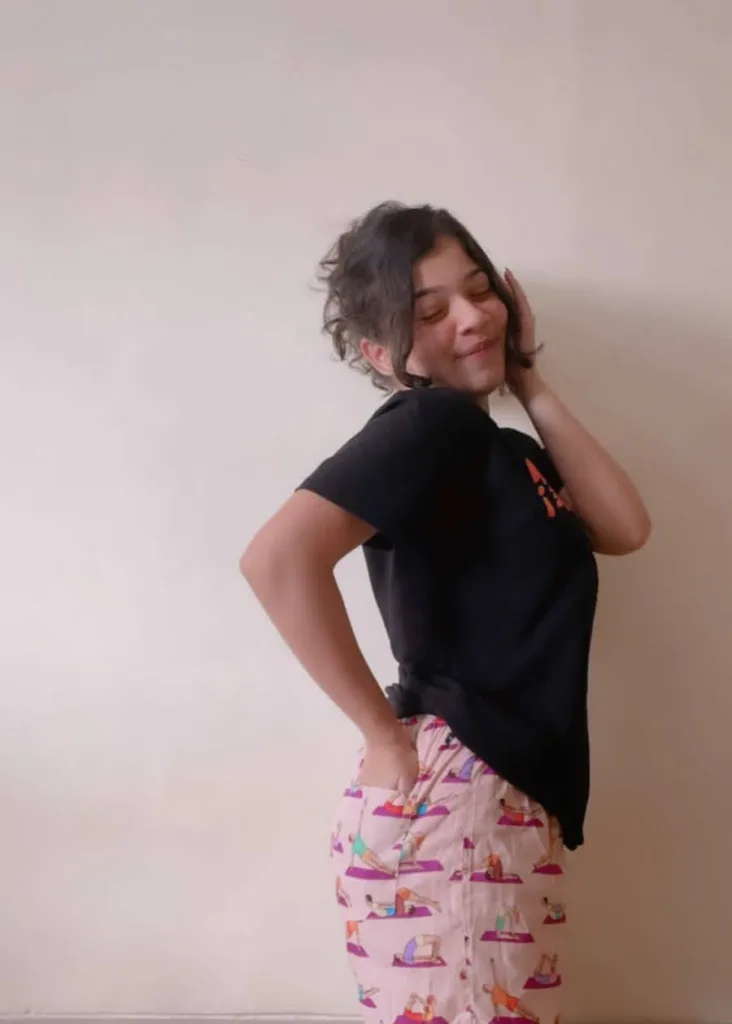 Women in Whats Down Pink Snakes & Lads printed boxers. Photo 6
