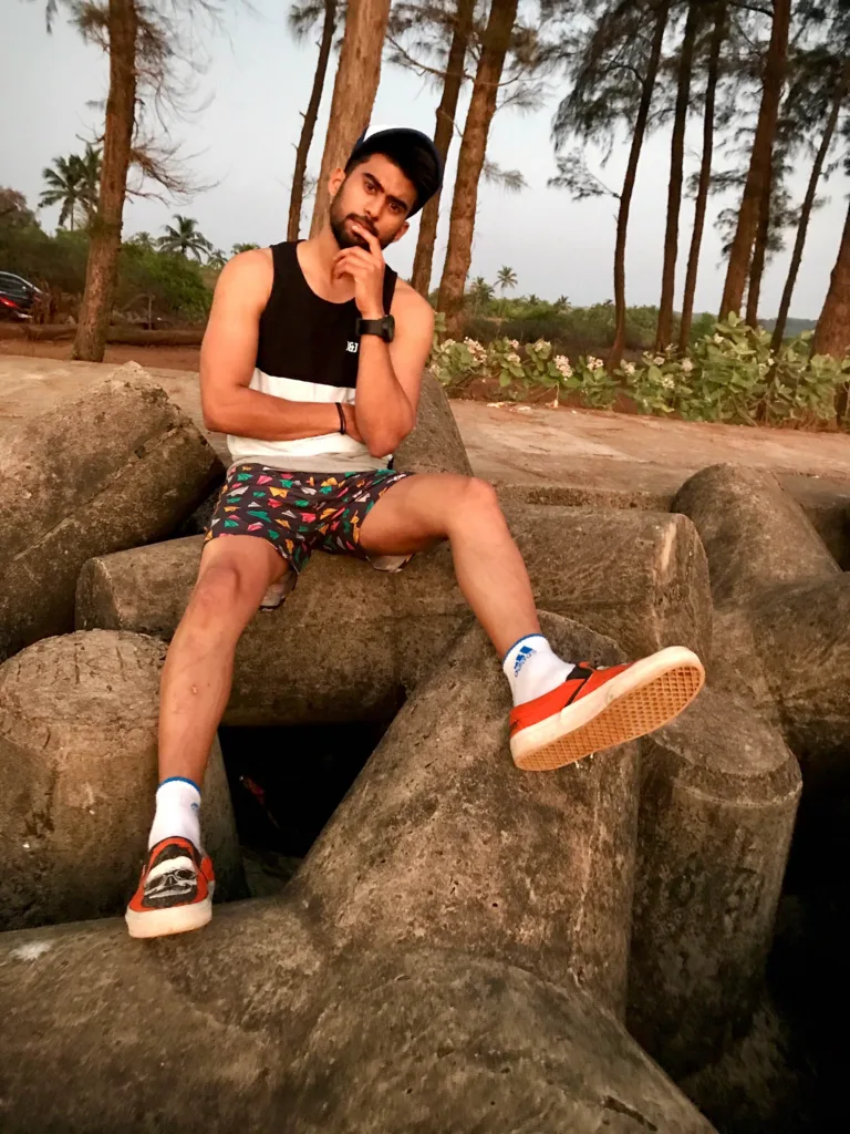 Man in Whats Down navy printed boxers. Photo 6