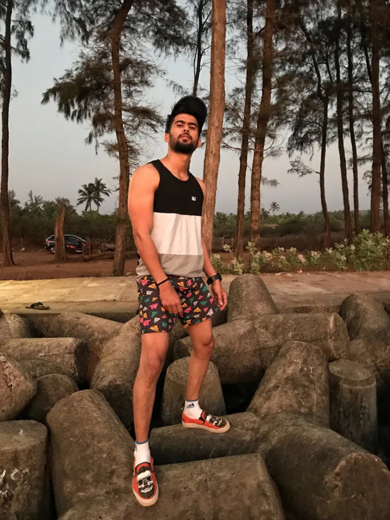 Man in Whats Down navy printed boxers. Photo 7