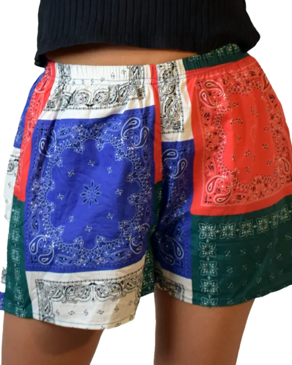 Whats Down Multicolour Scarf patchwork women's printed boxers. Print detail
