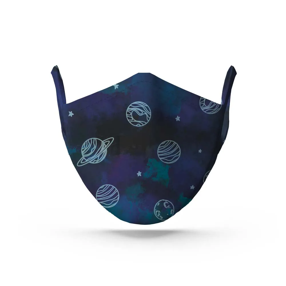Blue Galaxy Face Mask. Whats Down reusable printed cotton face mask