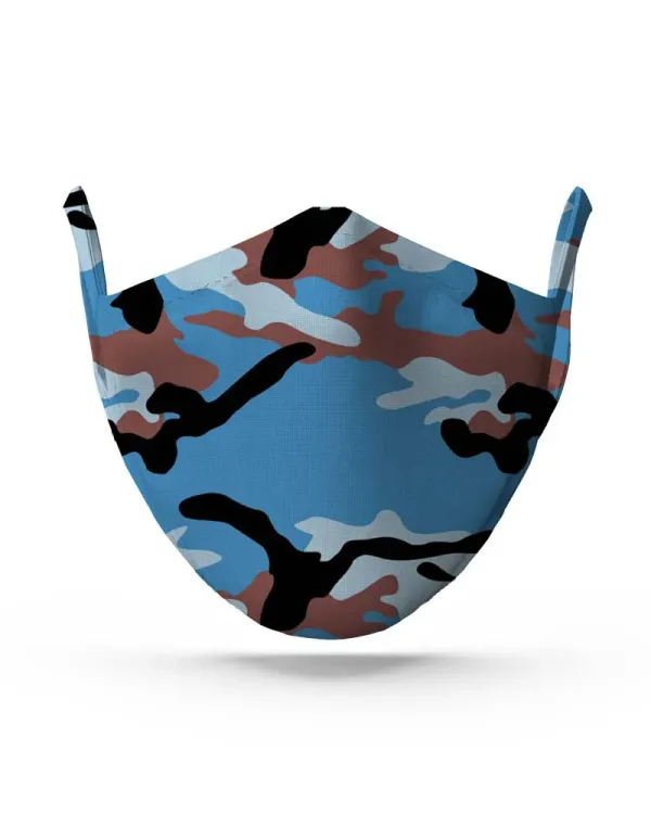 Blue Camo Face Mask