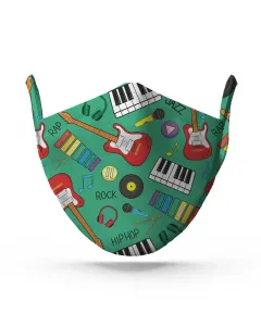 Green Musical Face Mask
