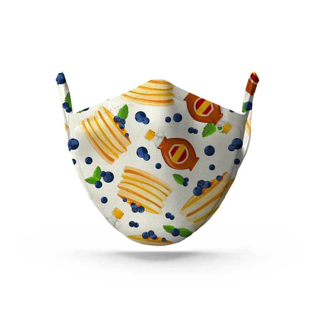 Peach Pancakes Face Mask. Whats Down reusable printed cotton face mask