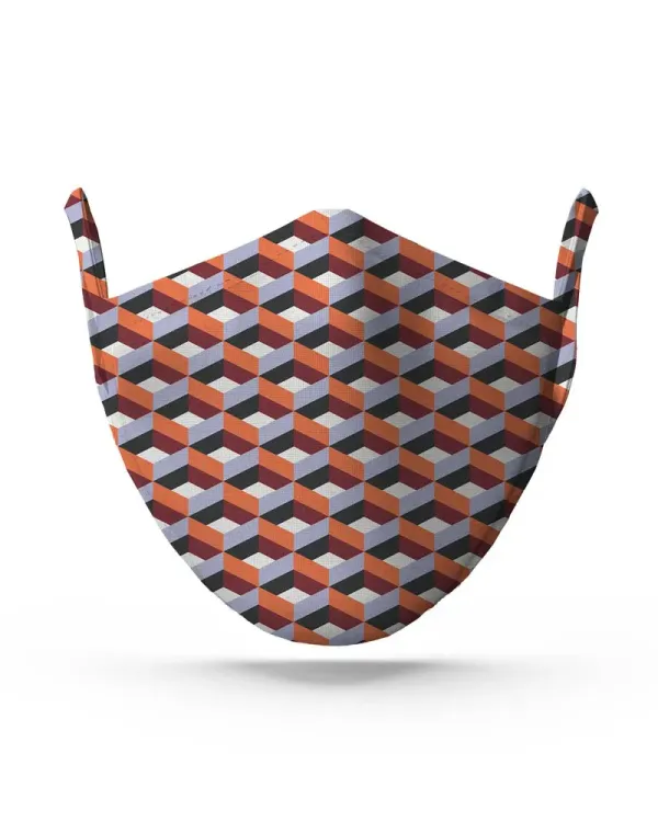 Red Geometric Face Mask