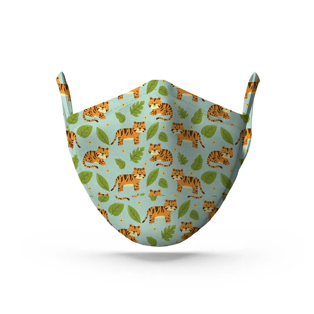 Green Sherkhan Face Mask. Whats Down reusable printed cotton face mask