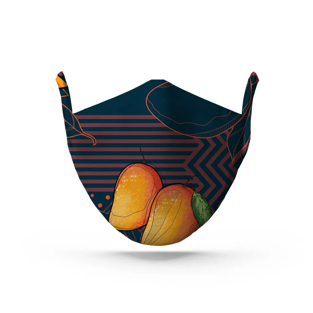 Orange Mango Face Mask. Whats Down reusable printed cotton face mask