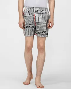 Motivational Quotes Mens Boxers. Whats Down men's printed cotton poplin boxers, front view