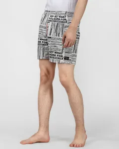 Motivational Quotes Mens Boxers. Whats Down men's printed cotton poplin boxers, back view