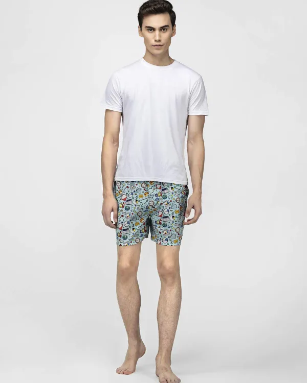 Blue Doodles Mens Boxers