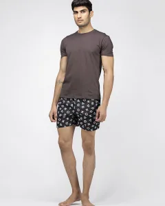 Black Playstation Mens Boxers. Whats Down men's printed cotton poplin boxers