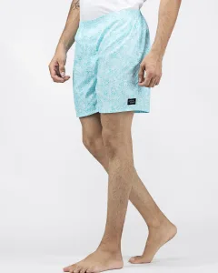 Blue Mosaic Mens Boxers. Whats Down men's printed cotton poplin boxers, back view