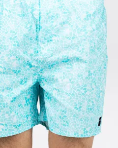 Blue Mosaic Mens Boxers. Whats Down men's printed cotton poplin boxers, on model