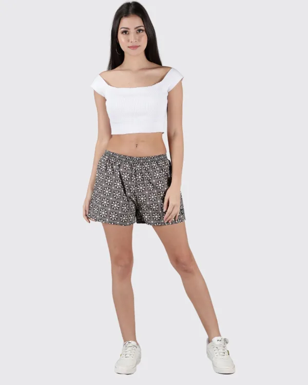 Black & White Roses Womens Boxers