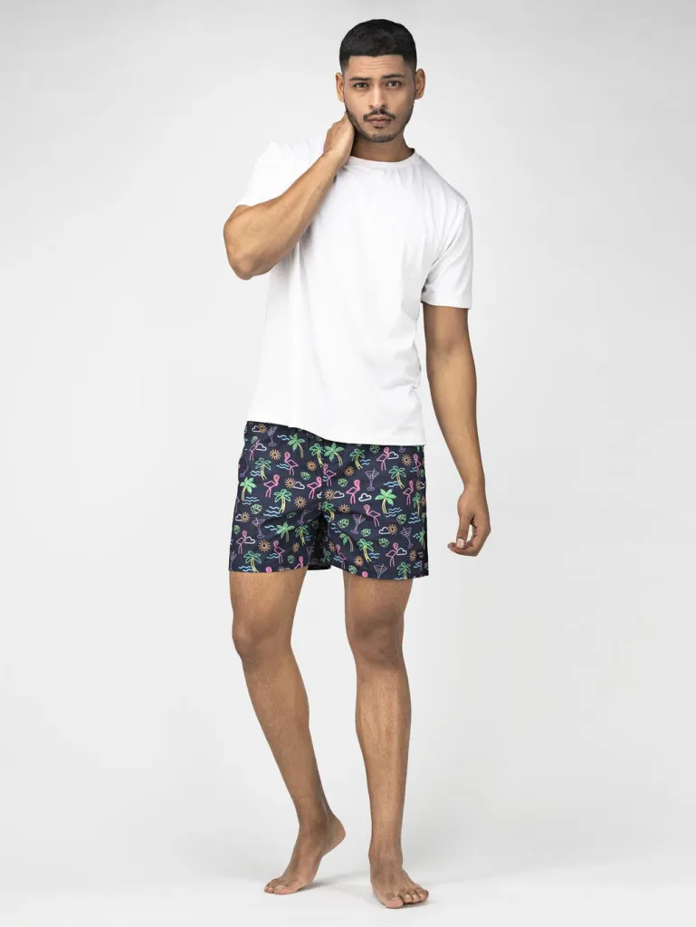 Blue Nautical Mens Boxers. Whats Down men's printed cotton poplin boxers