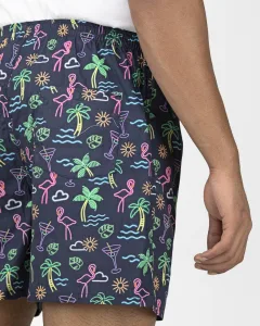 Blue Nautical Mens Boxers. Whats Down men's printed cotton poplin boxers, on model