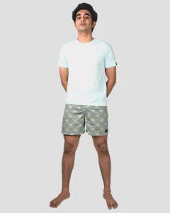 Green Dynasty Mens Boxers. Whats Down men's printed cotton poplin boxers, waistband detail
