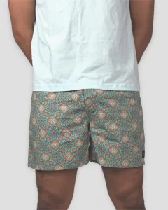 Green Dynasty Mens Boxers. Whats Down men's printed cotton poplin boxers, side view