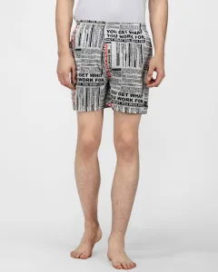 Motivational Quotes Mens Boxers. Whats Down men's printed cotton poplin boxers, side view