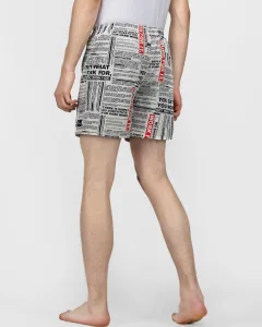 Motivational Quotes Mens Boxers. Whats Down men's printed cotton poplin boxers, back view